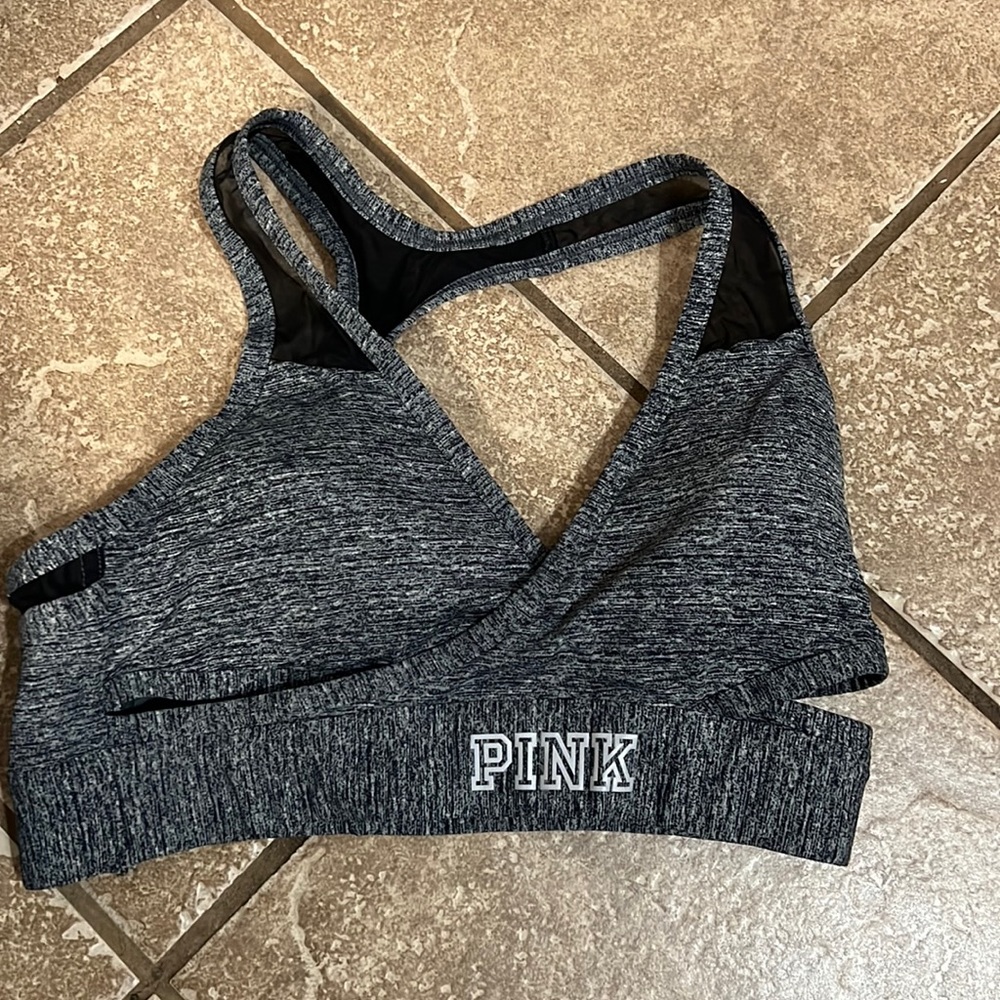 Pink sports bra